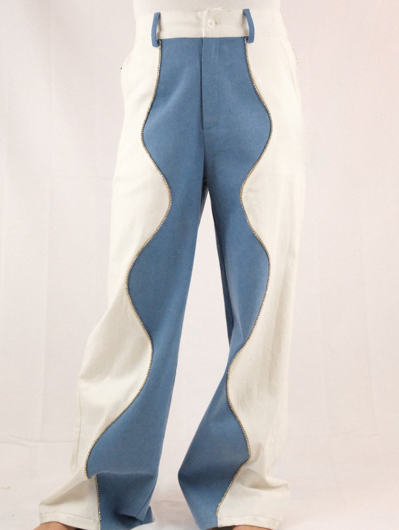 Light Denim Unisex Western Festival Modern Chap Wave Jeans