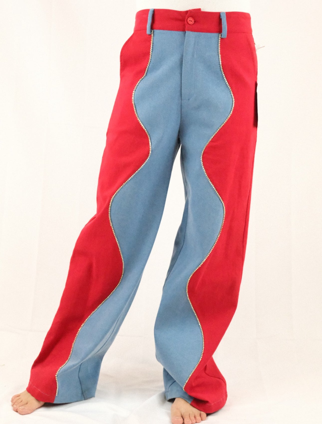 Light Denim Unisex Western Festival Modern Chap Wave Jeans