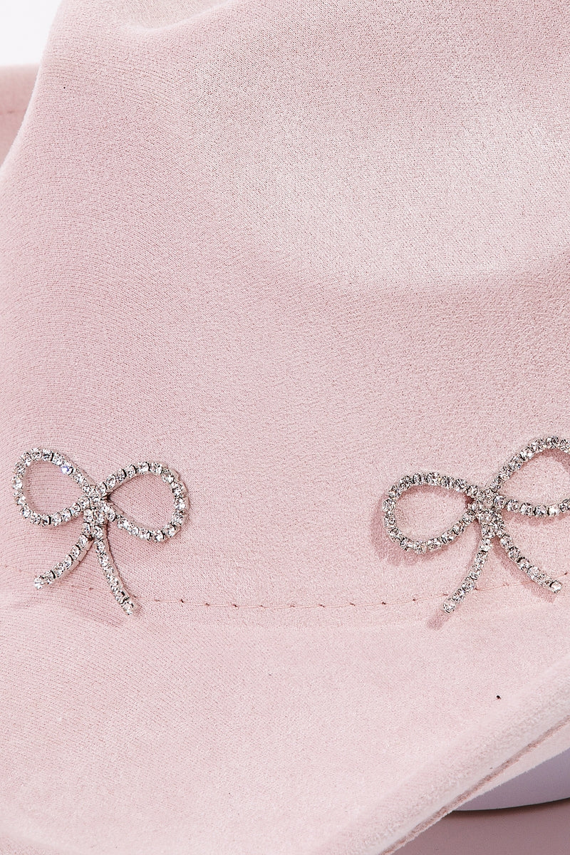 Rhinestone Bow Tie Decor Western Cowboy Hat
