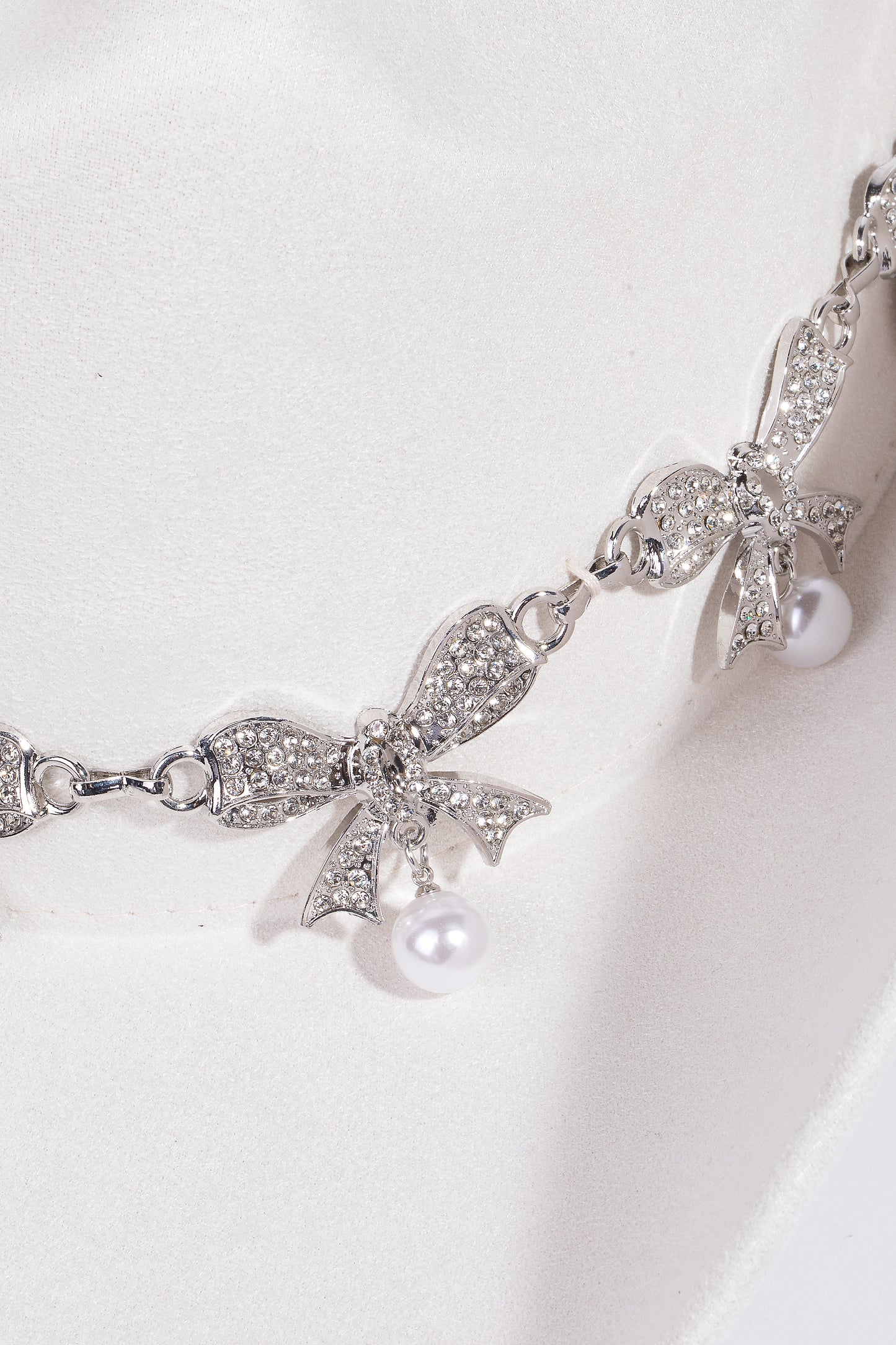 Pave Ribbon Bow And Pearl Charms Western Cowboy Hat