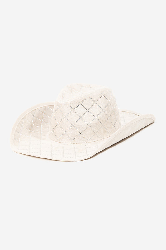 Checker Rhinestone Trim Western Cowboy Hat