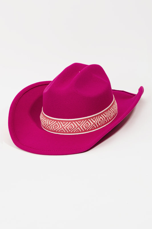 Western Braided Pattern Strap Cowboy Hat